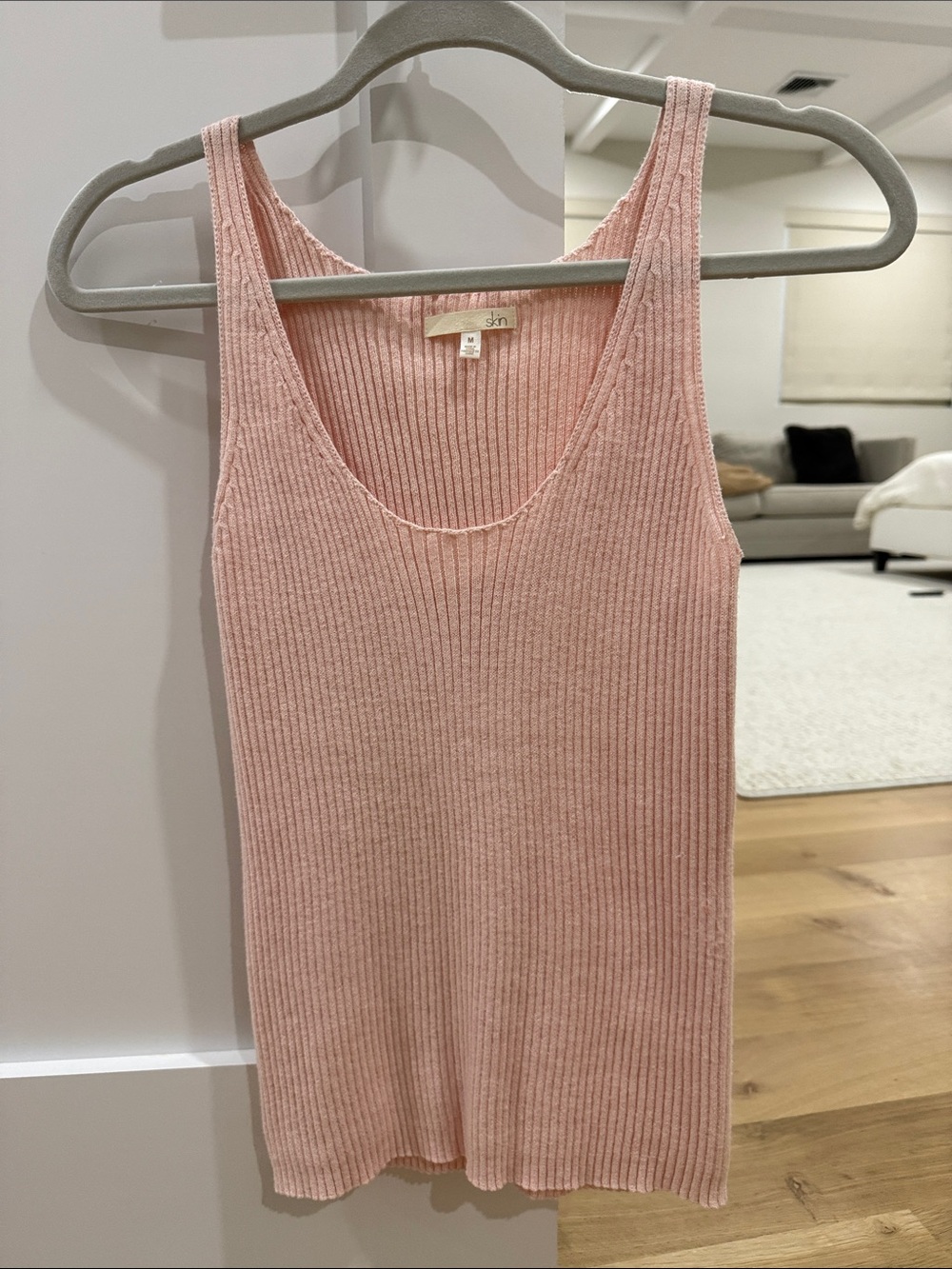 Skin Ribbed Pale Pink Tank Top